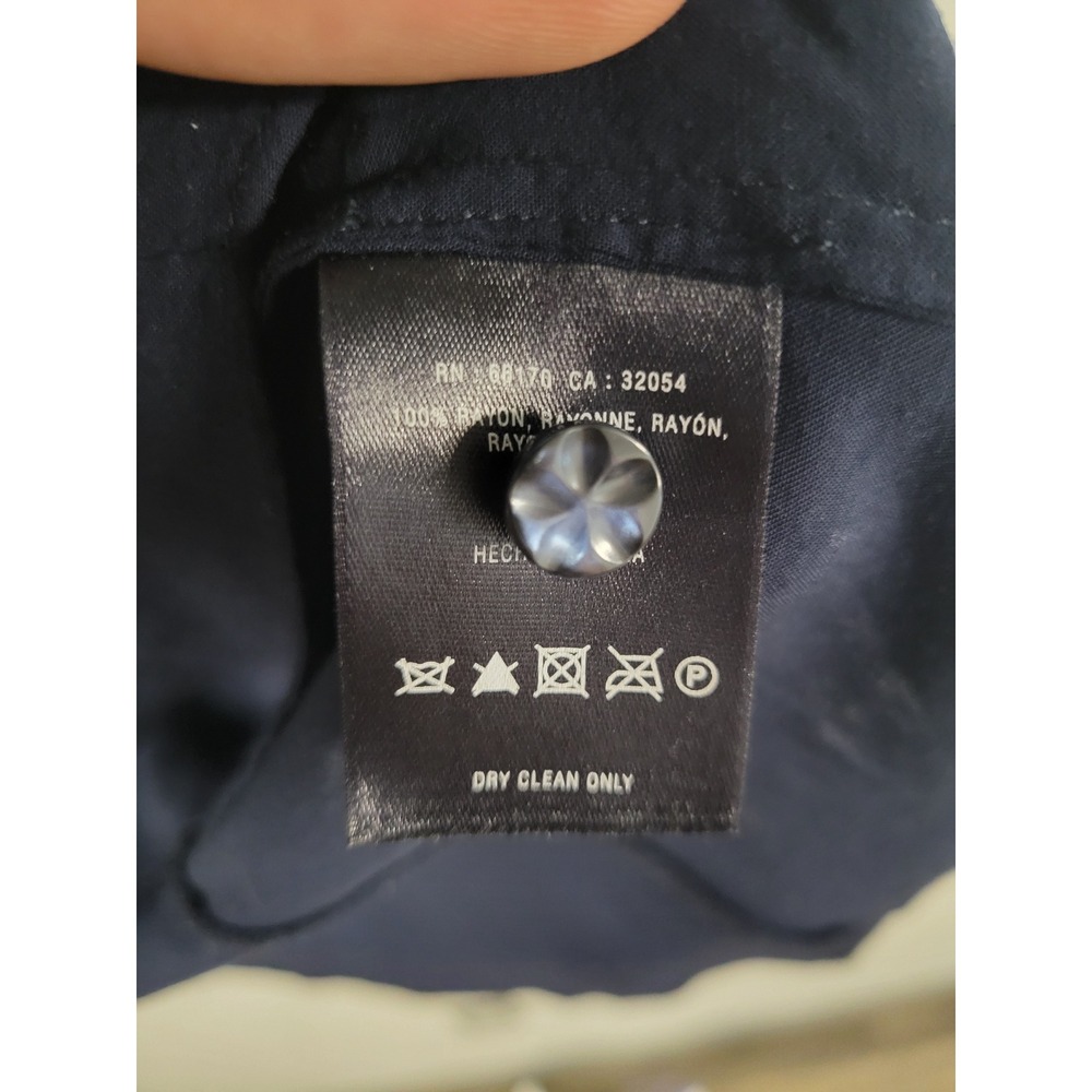 Vanessa Virginia Anthropologie Navy Blue Button Down Hi-Lo Blouse Top US 0 - Picture 7 of 10